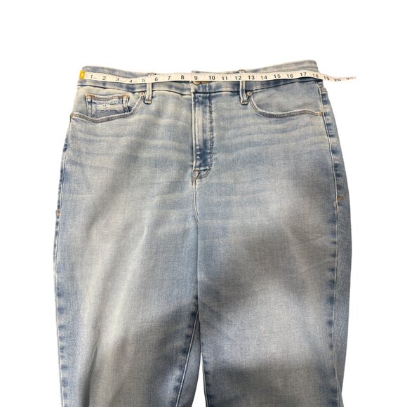 Good American Good Legs Skinny Jeans Mid-Rise Distressed Blue Womens Size 18 NEW - Picture 6 of 10